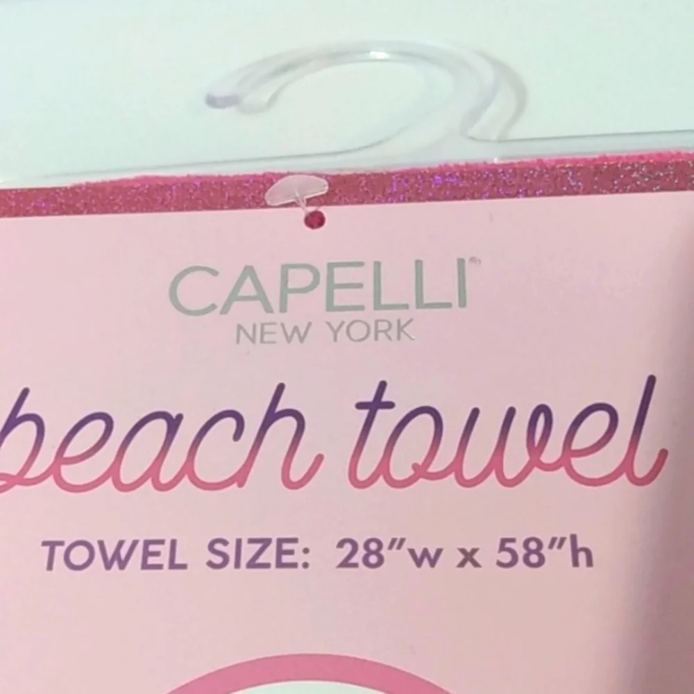 CAPELLI NEW YORK PINK COOL BY THE POOL BEACH TOWEL SIZE 28 X 58 NWT